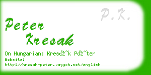 peter kresak business card